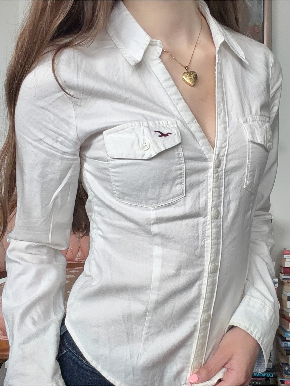 White Hollister Button-Up